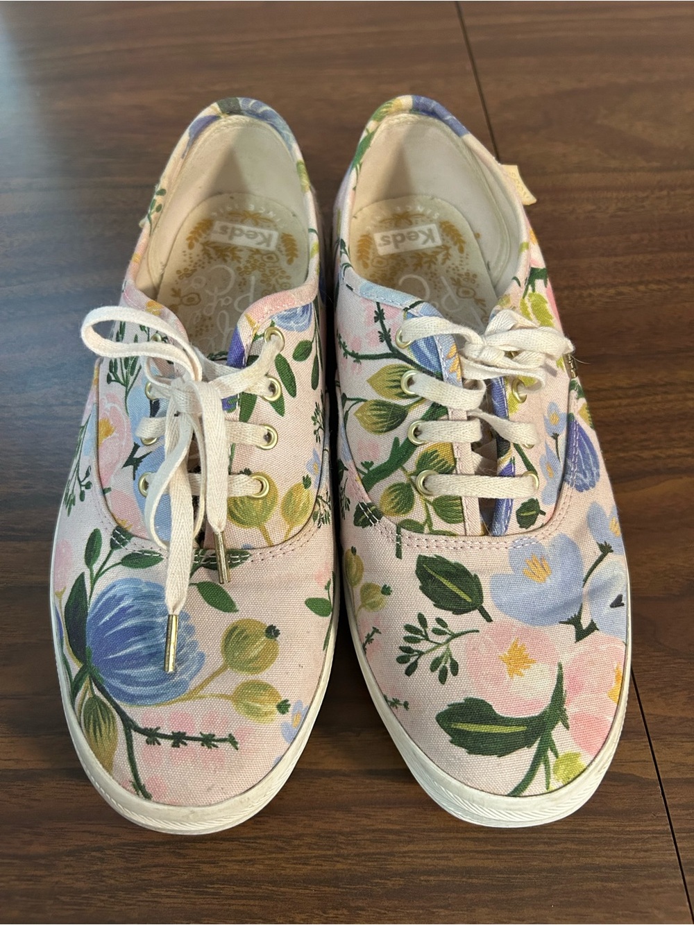 Keds Rifle Paper Co. Pink Canvas Floral Lace-Up Sneakers